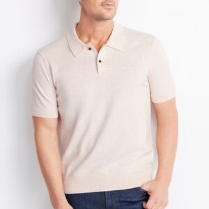 Hawker Rye Sweater Polo Mens XL Cream Heathered Collar Rugby Preppy Retro NWT